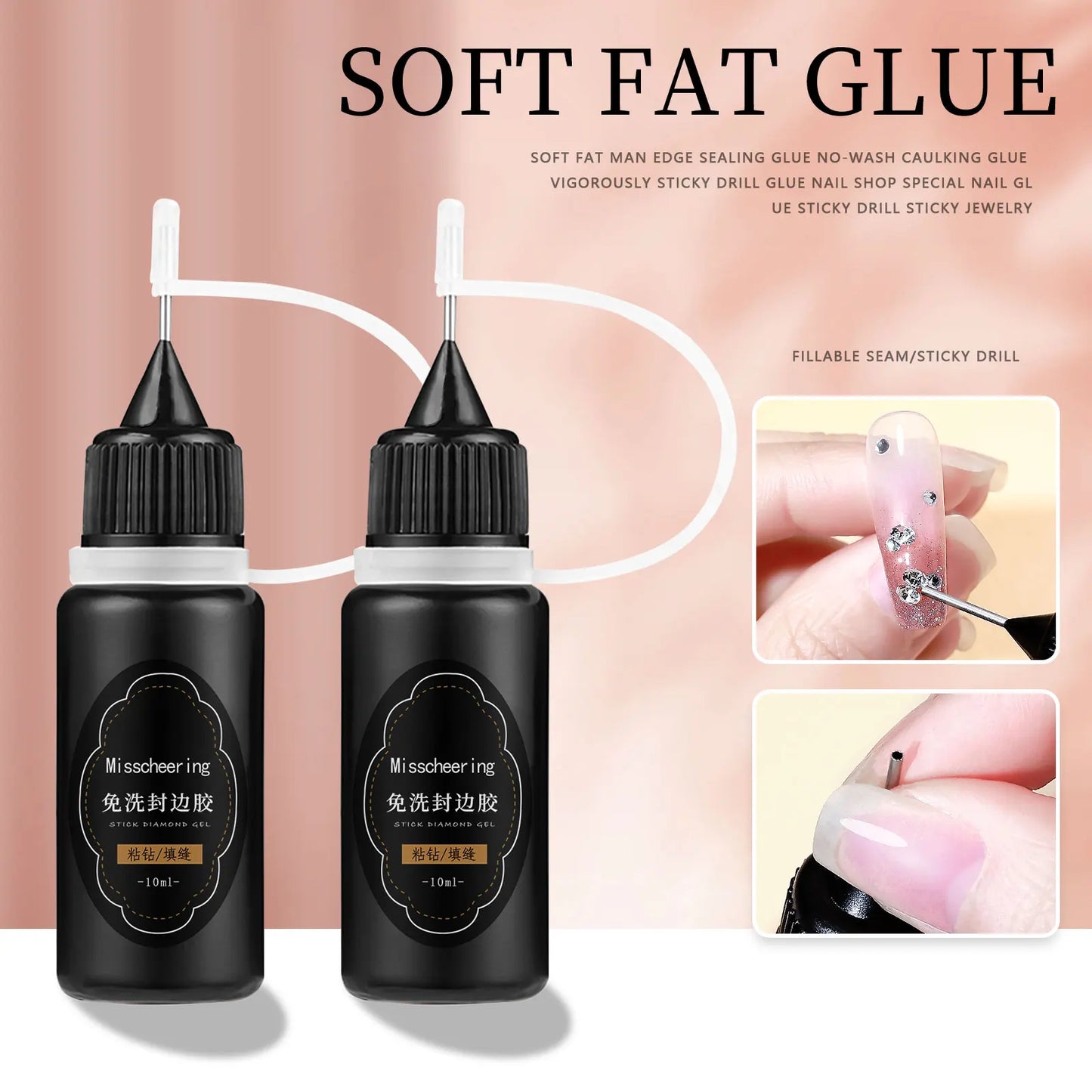 30g Nail Rhinestone Glue for Nails Super Strong Gel Nail Glue for Nail Charm 3D Nails Bling Gel Decoration Gem Nail Art Diamonds